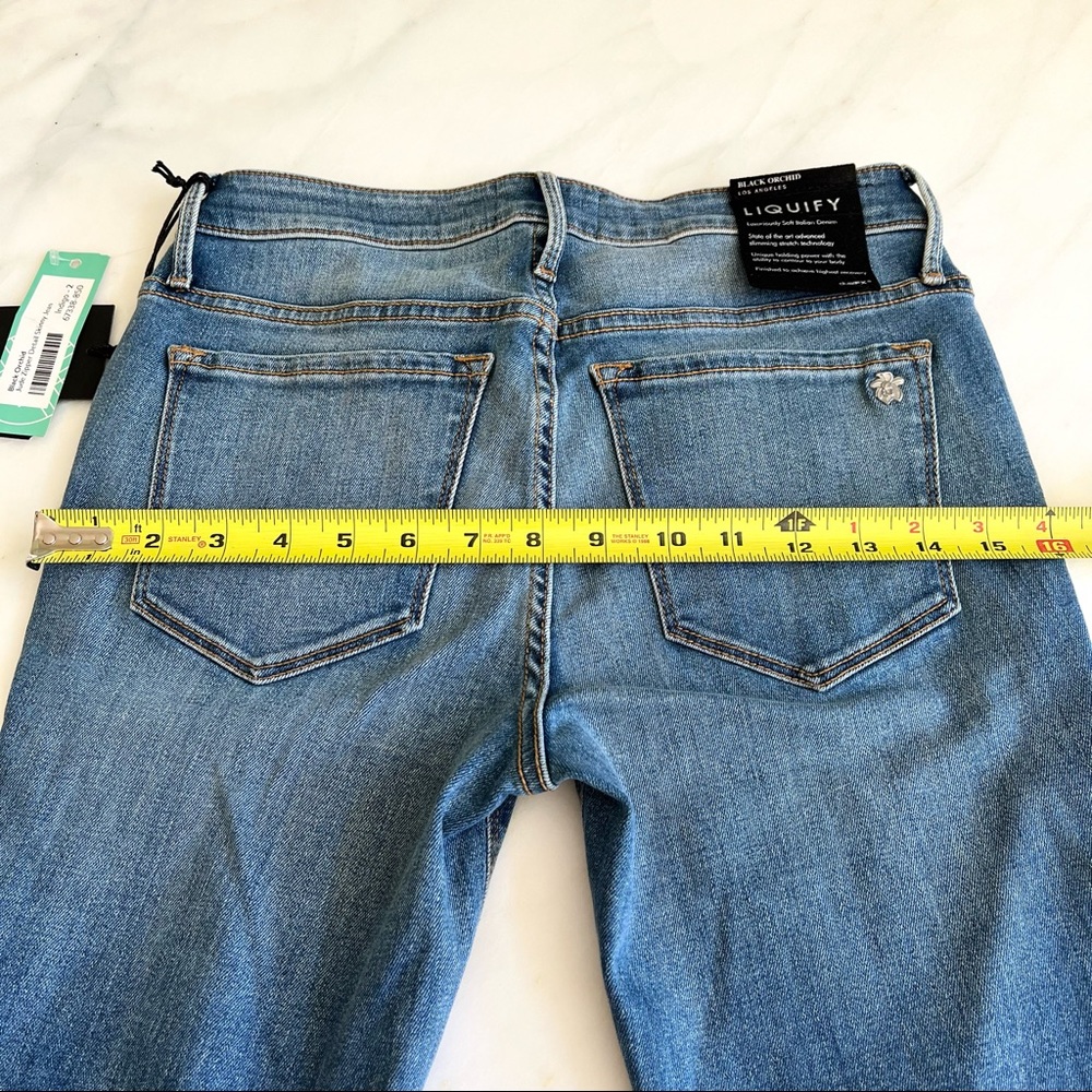 Black Orchid Jude Zipper Detail Skinny Jean Indigo Sz 26 - Picture 13 of 13